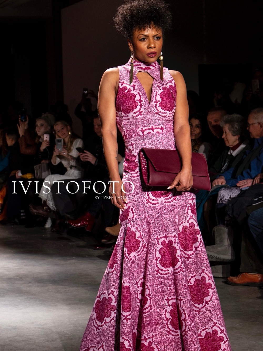 Pink Floral Keyhole Maxi Dress